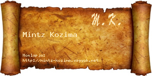 Mintz Kozima névjegykártya